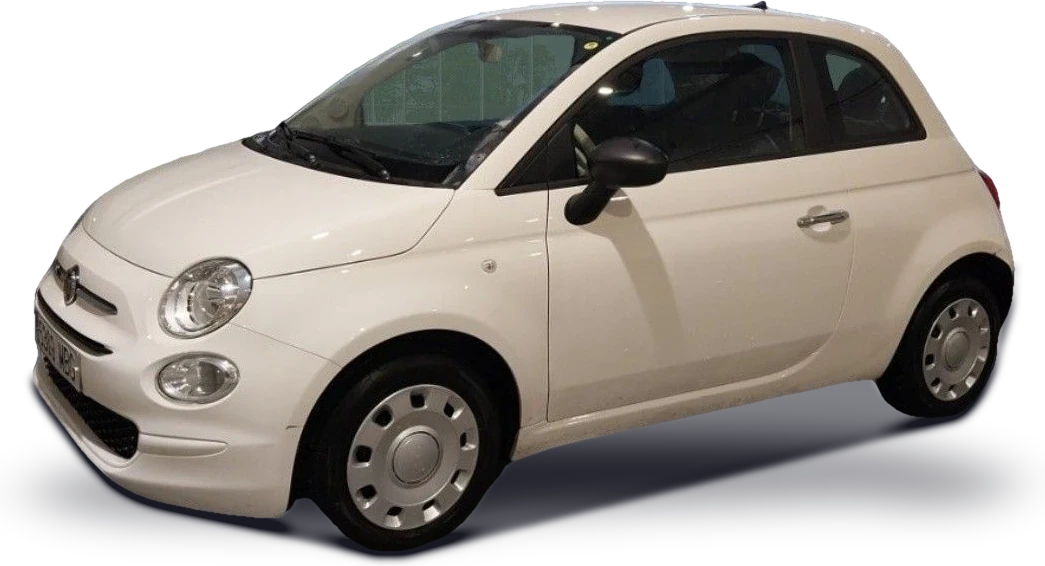 Fiat 500 con matrícula 5369 MBG, foto real del coche del stock sin fondo